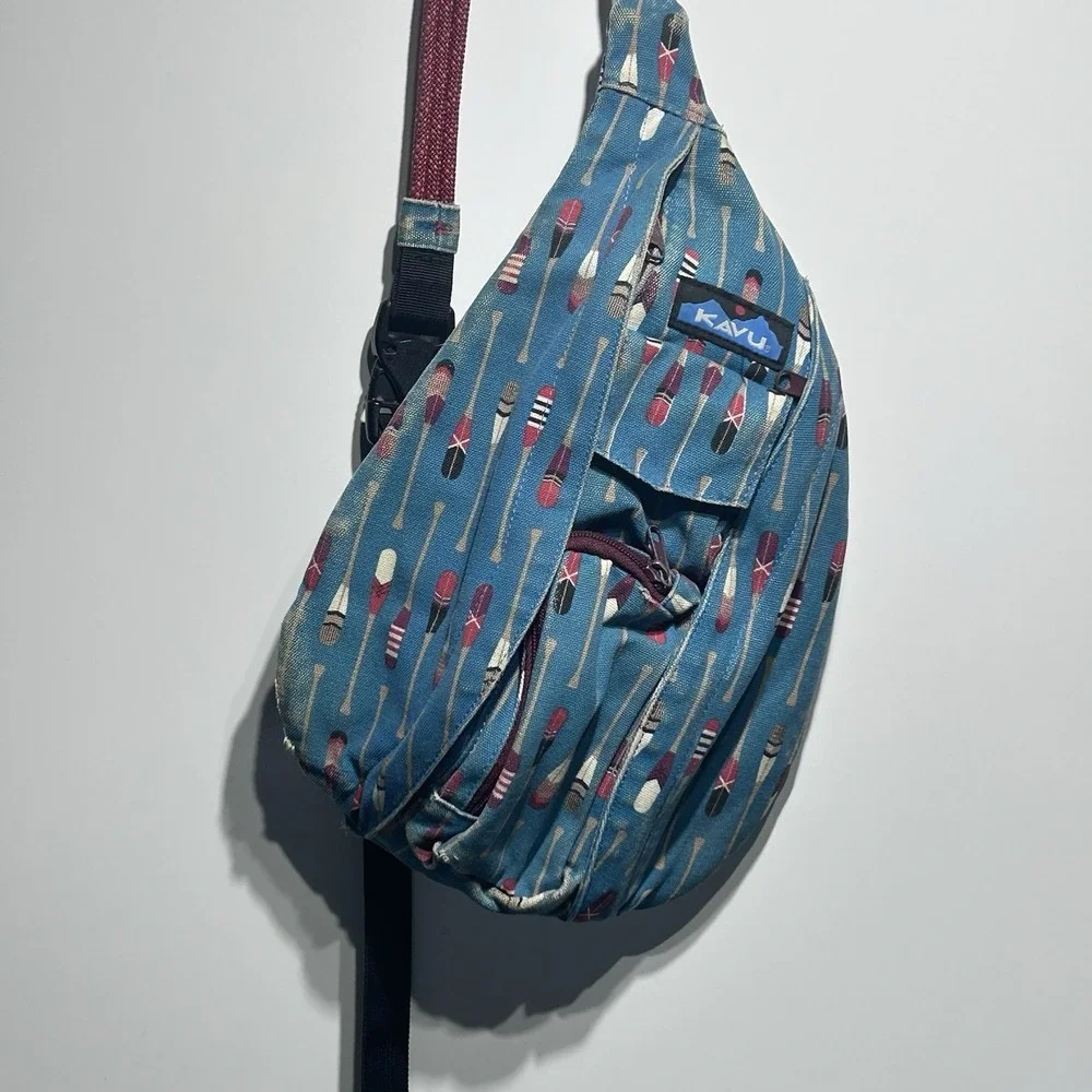 KAVU Rope Bag Sling Backpack Row House Cotton Canvas